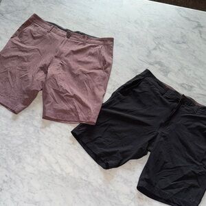 *Two* 7 Diamonds Men's Flat Front Shorts - Black and Pink size 33